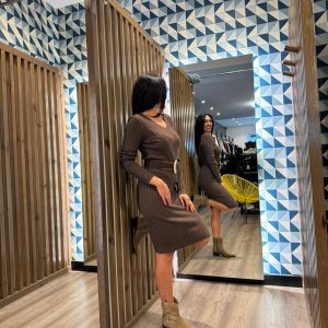 Vestido de punto canalé YURY