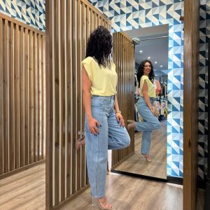 Camiseta hombreras AMINA - Amarillo